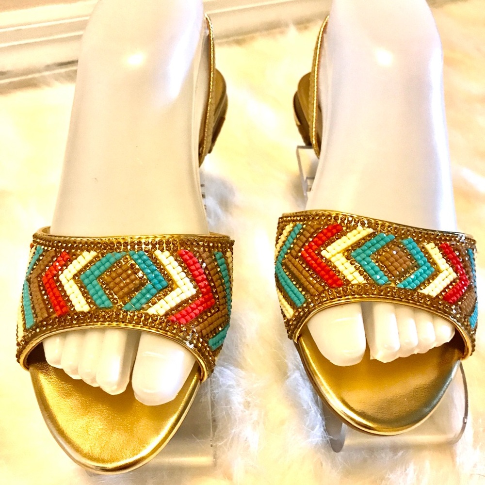 ✅NEW✅ Gold Beaded Women's Sandals